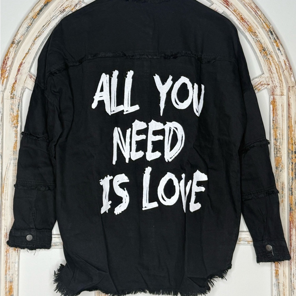 Elan Black Denim Oversized Shacket- Size XS- NWT
